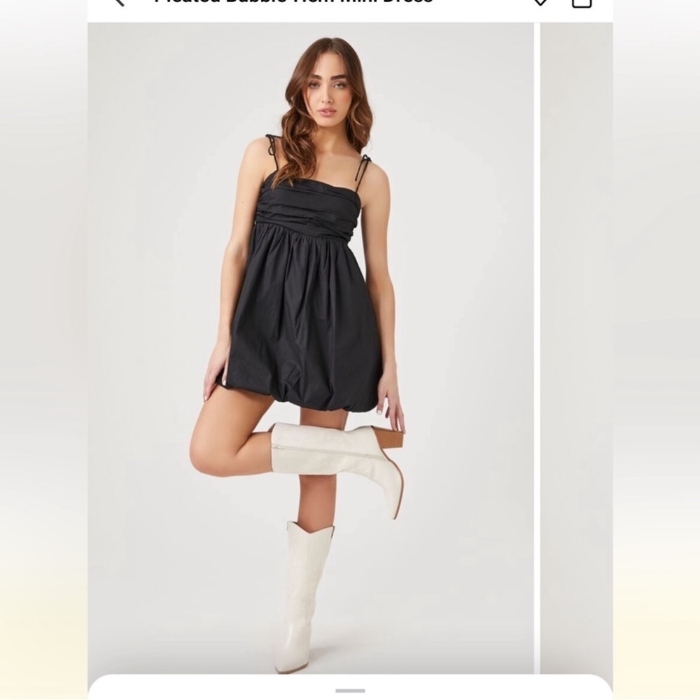 NWT FOREVER 21 BLACK BUBBLE MINI DRESS